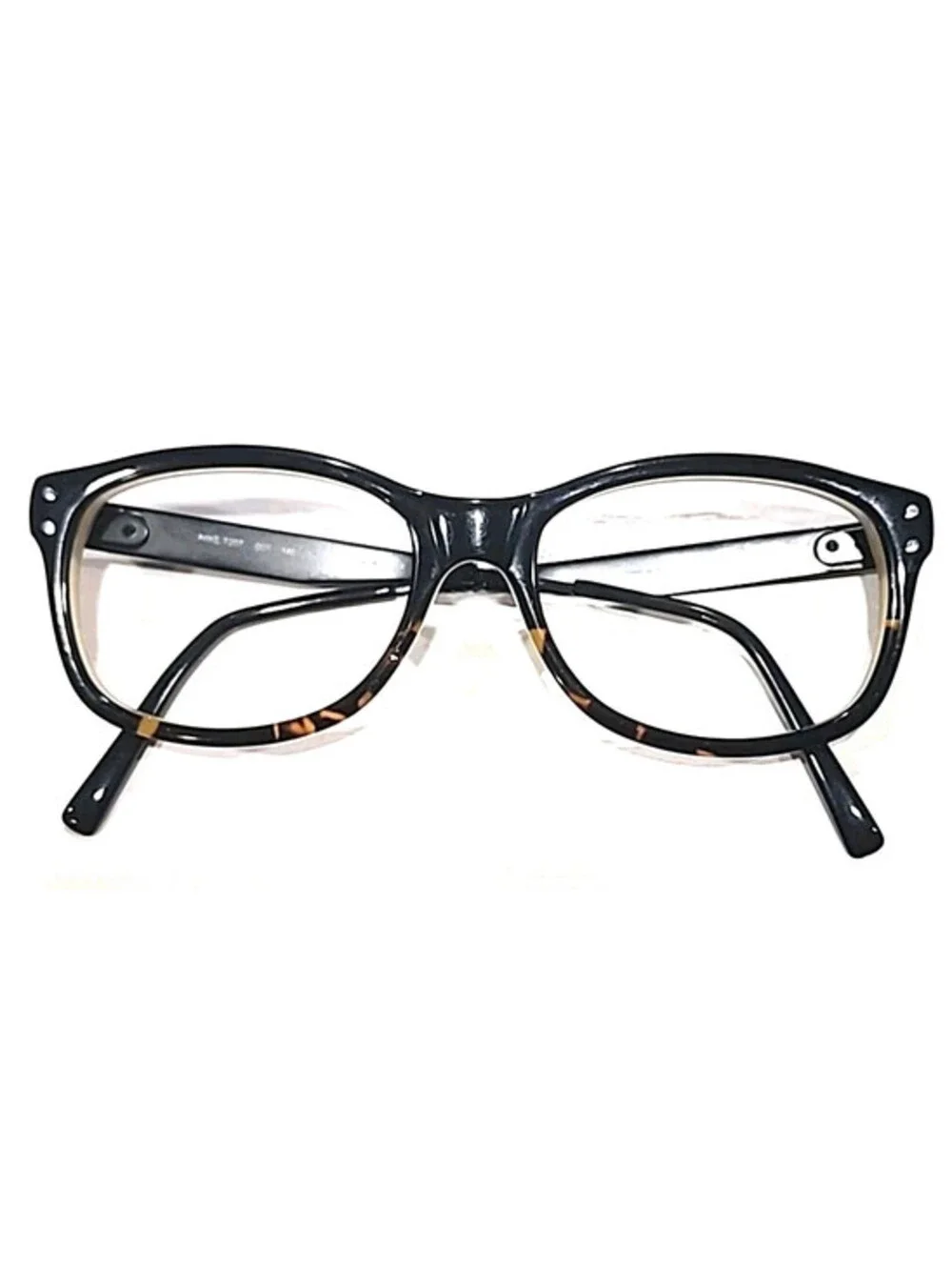 NIKE 7207 001 Black Tortoise Fade Oval Eyeglasses 52-17 140 Read